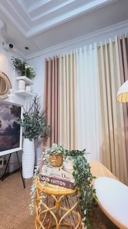 Mocha & Light Beige Curtain Set | 3-in-1 & 5-in-1 | Non-Blackout