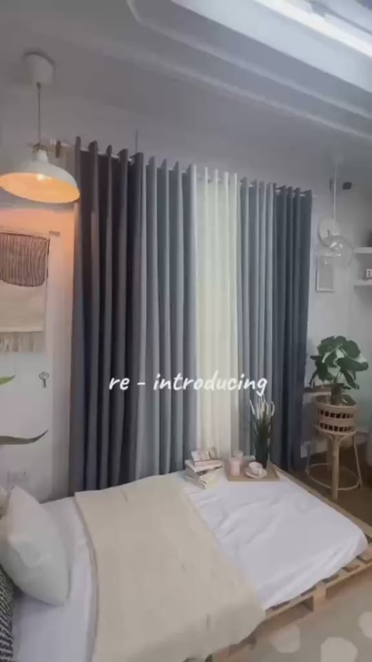 Silver Gray & Light Gray Curtain Set | 3-in-1 & 5-in-1 | Non-Blackout