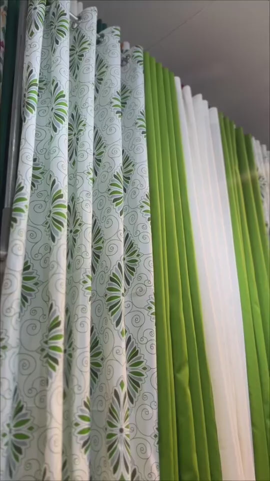 Cortesse Green & Katrina Olive Green Curtain Panel | Per Piece | Non-Blackout