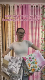 Pink Coquette Ribbon Print + Old Rose Curtain Set | 3-in-1 & 5-in-1 | Non-Blackout